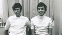 Historical photo of two male students.